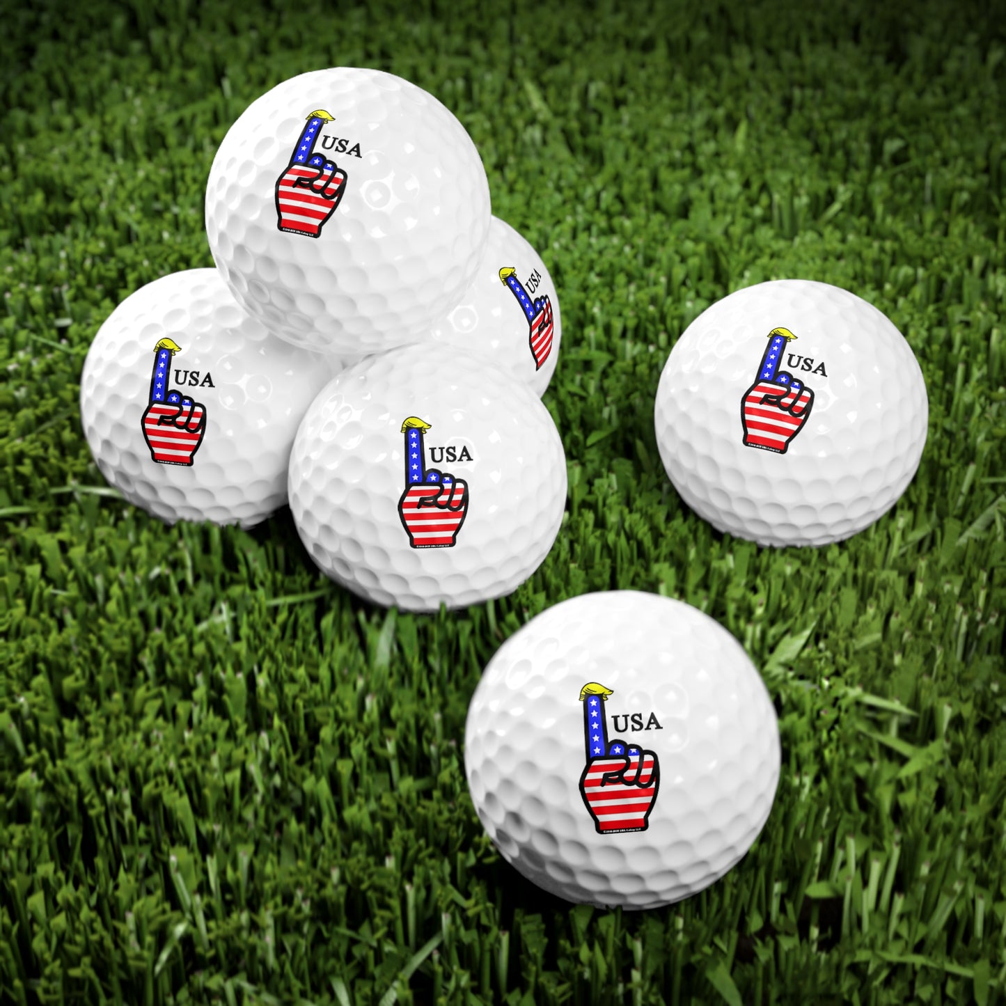 USA-1 Themed Golf Balls, 6pcs - Great for Gifts, Tournaments, and Celebrations, Ideal for Golf Lovers