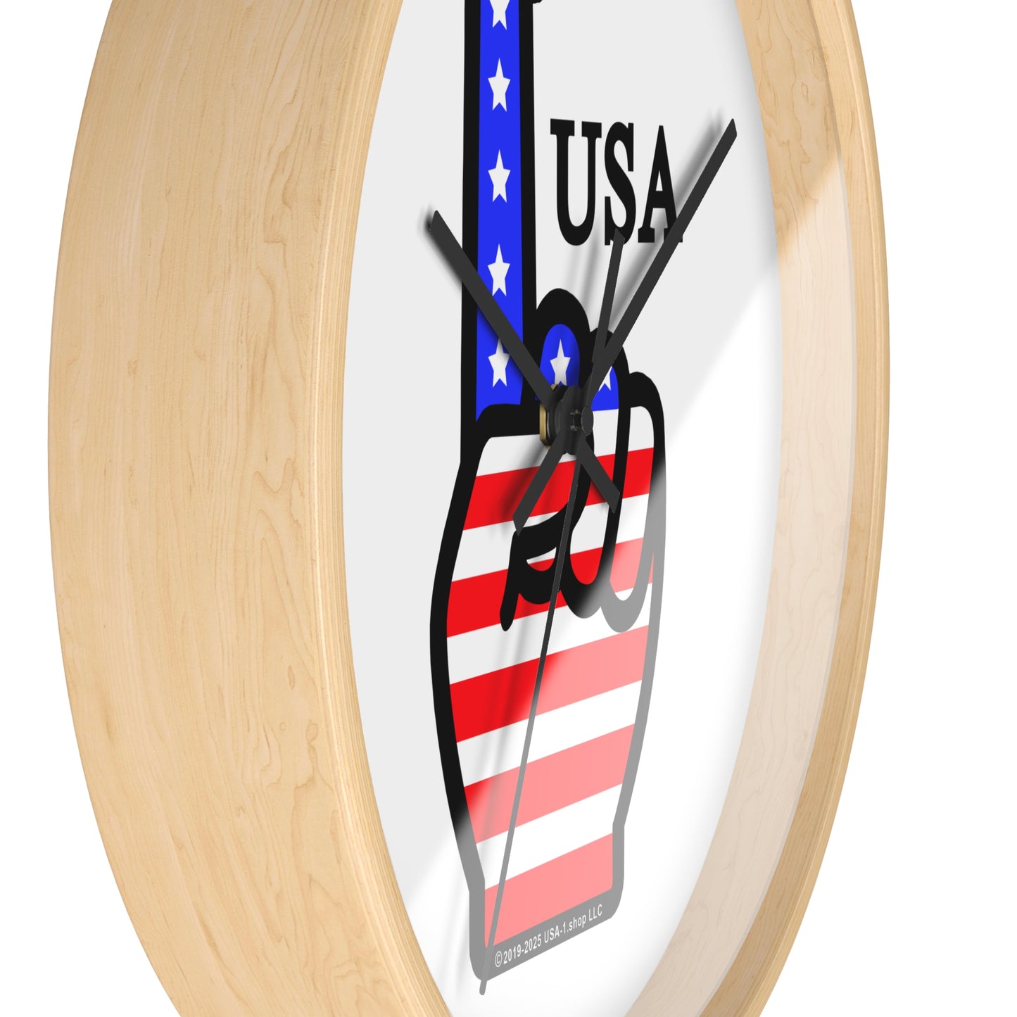 USA-1 Themed Wall Clock, Home Decor, Patriotic Gift, Freedom Enthusiast Clock, 4th of July Decoration, Americana Timepiece