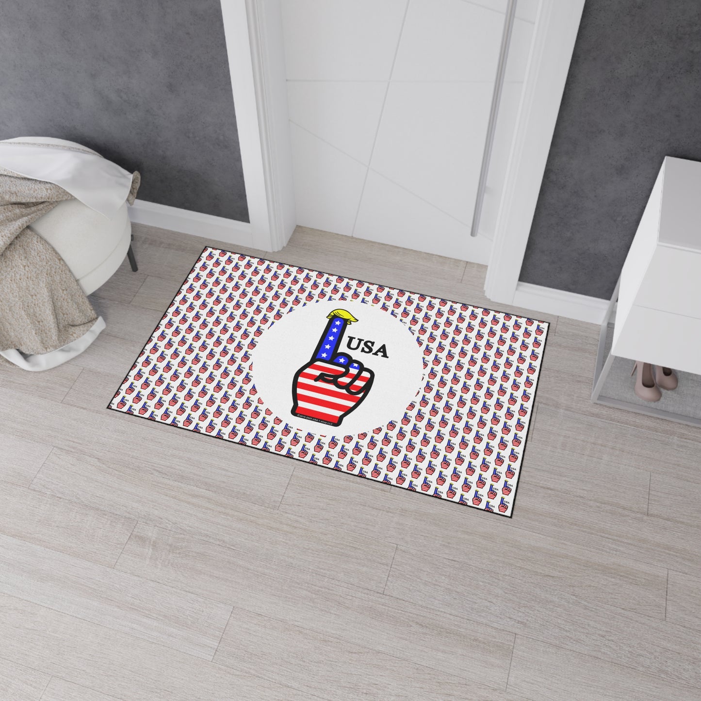 USA-1 Themed Style 2 Heavy Duty Floor Mat, Durable Entrance Rug, American Flag Decor, Sports Theme Mat, Indoor/Outdoor Welcome Mat