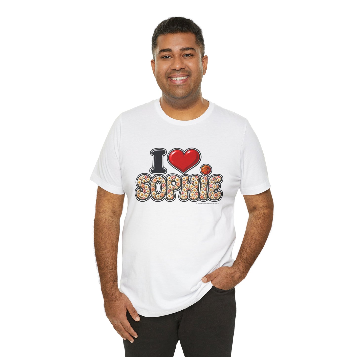 I  Love(heart) Sophie Floral Graphic Tee — Front Side Print