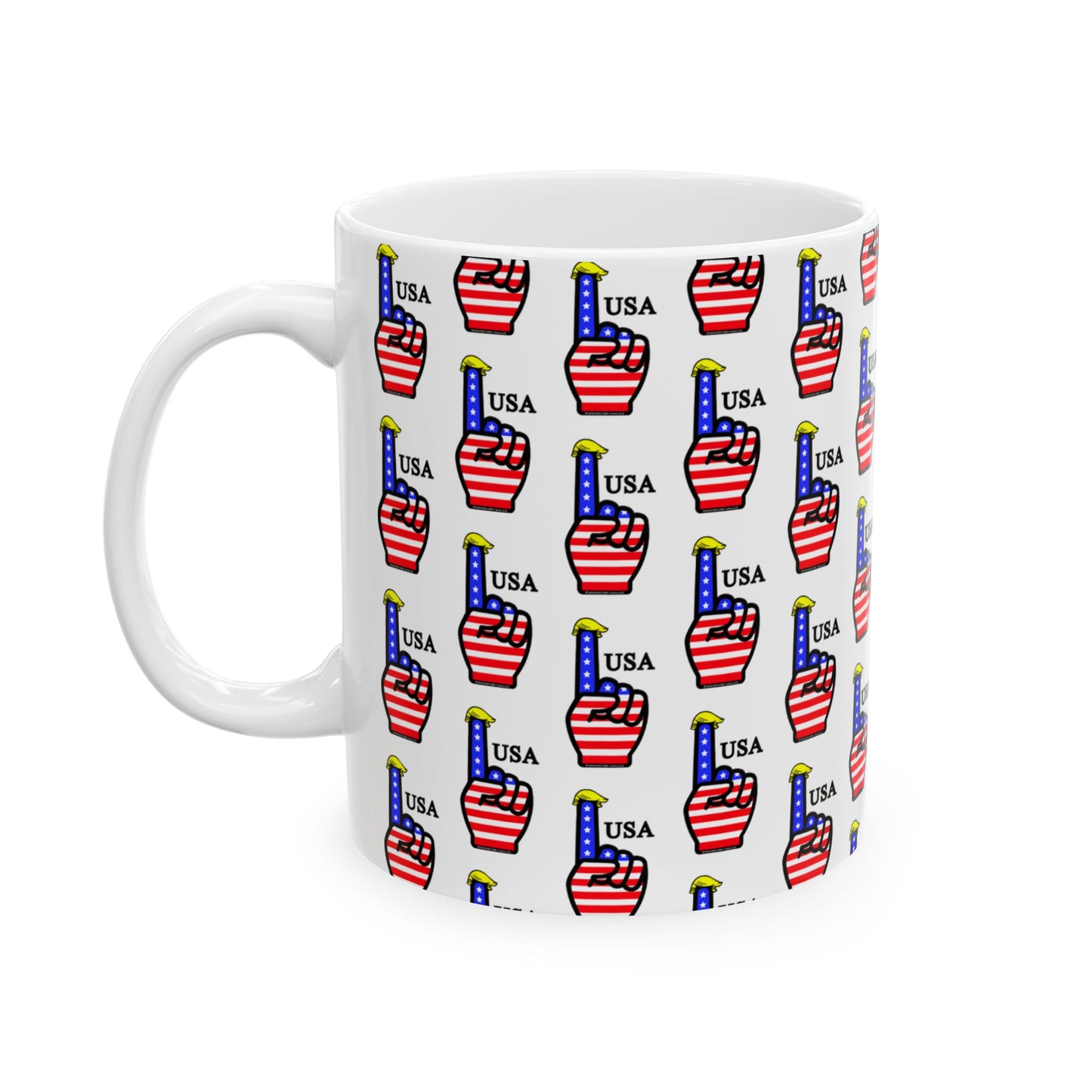 USA-1 Themed Style 2 Ceramic Mug, (11oz, 15oz) Coffee Cup, Gifts for Patriotism, Fourth of July Decor, Americana Home Accessory, Independence Day