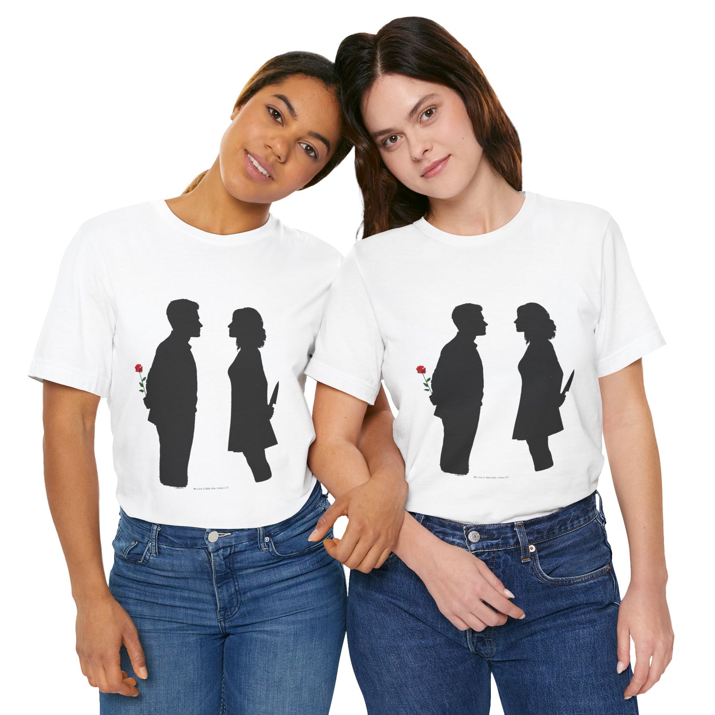 True Love on Classic White T - FRONT SIDE PRINT
