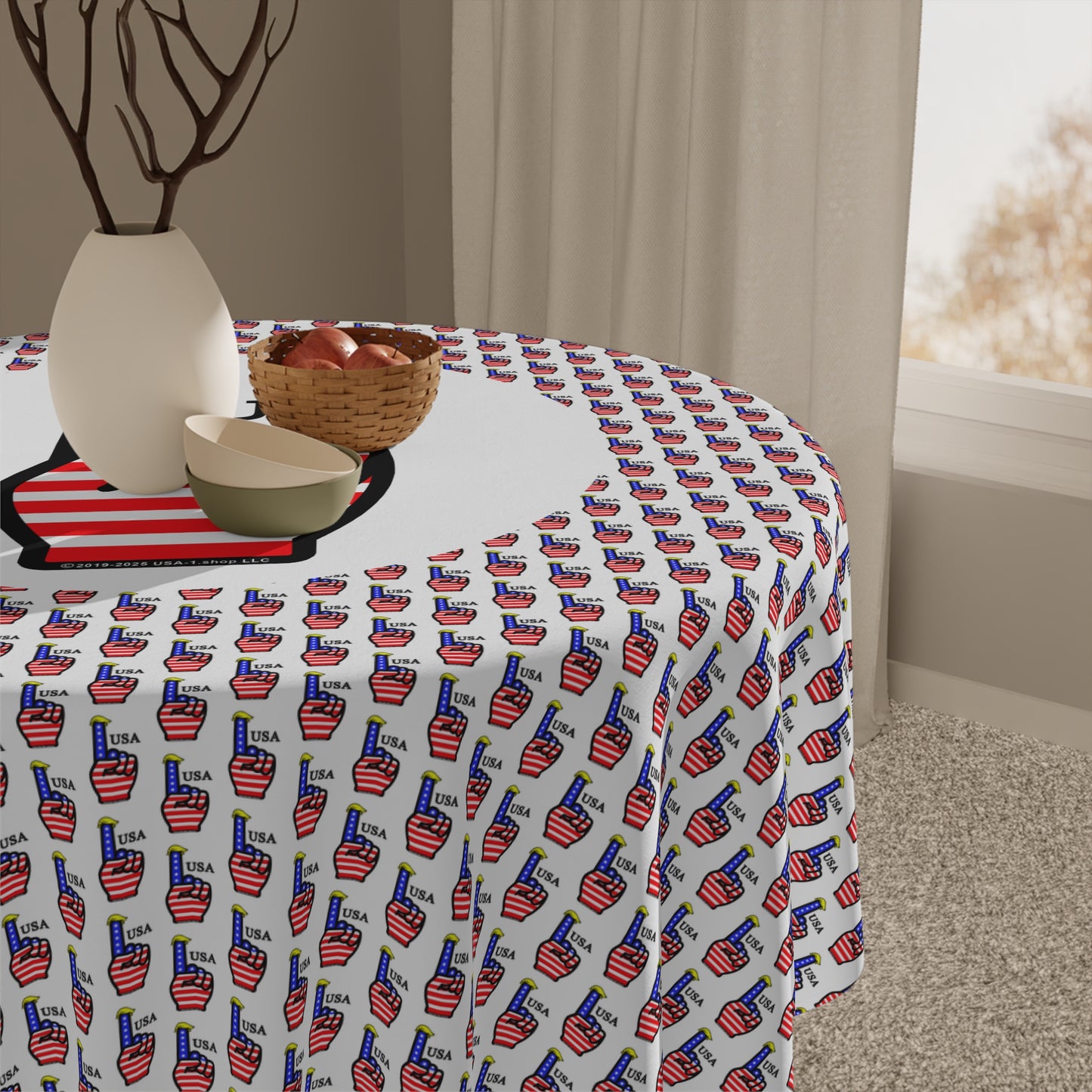 USA-1 Themed Tablecloth, Patriotic Table Cover, Fourth of July Decoration, BBQ Dining Experience, Summer Celebration Decor