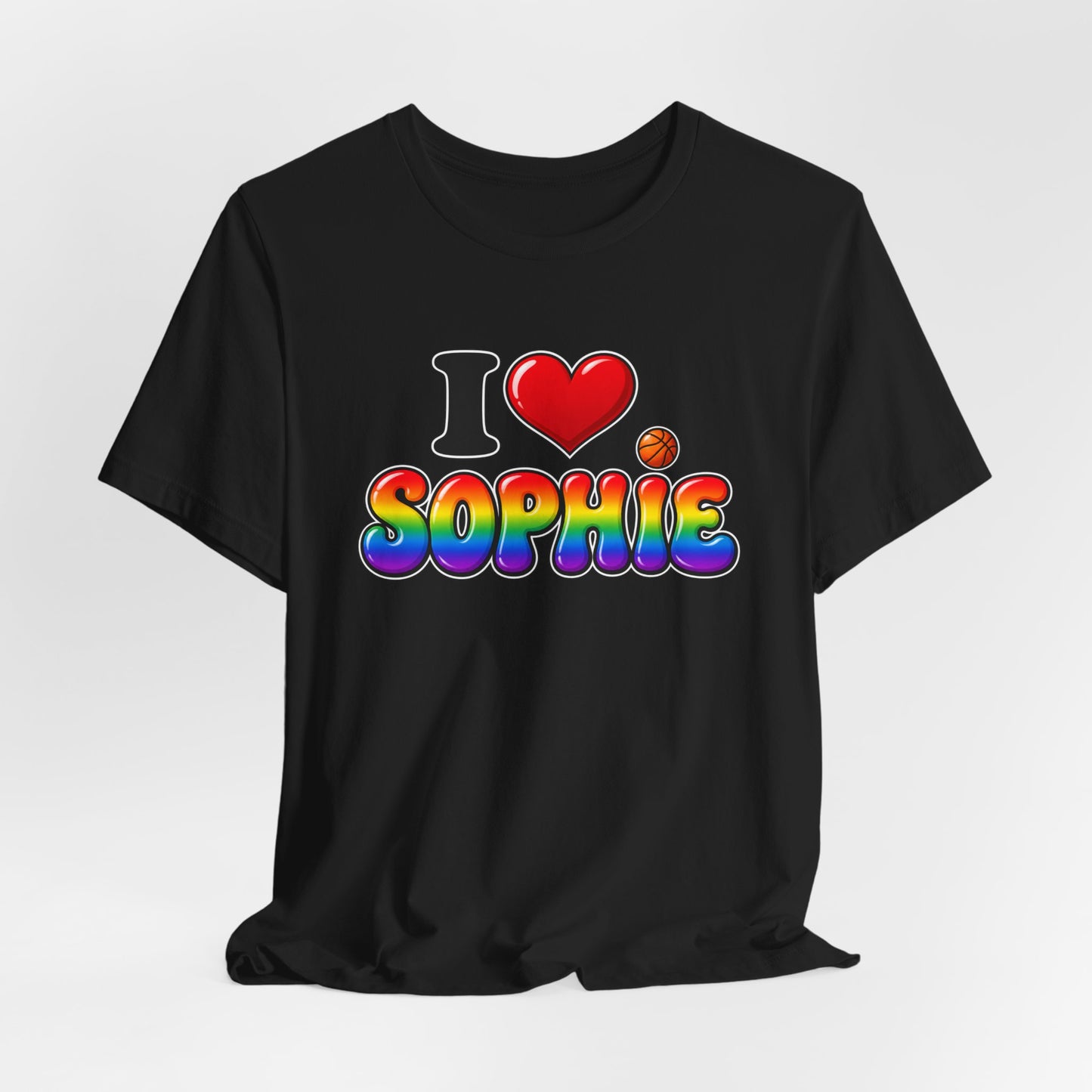 I Love Sophie Front print on Black
