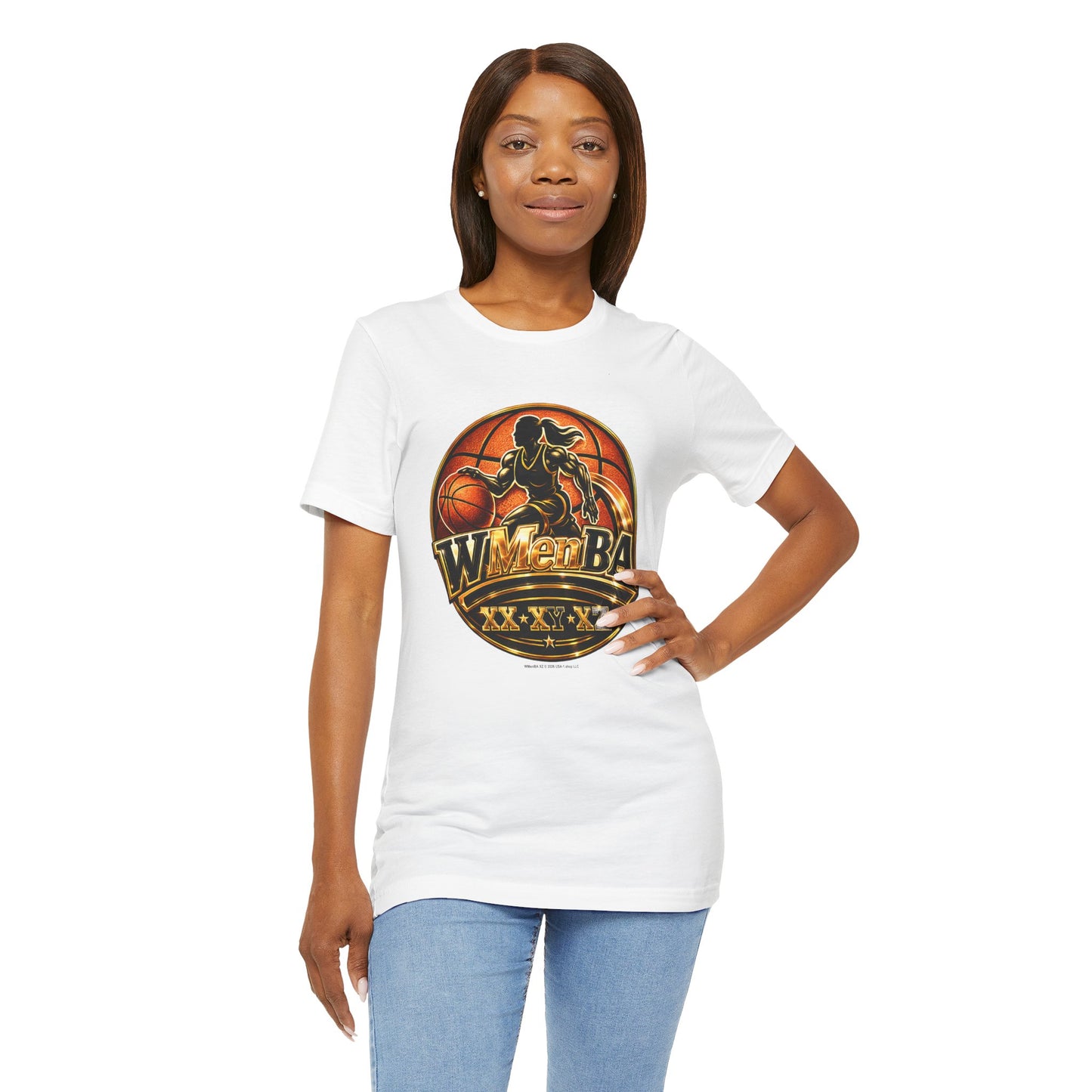 WMenBA on Classic White T - FRONT SIDE PRINT