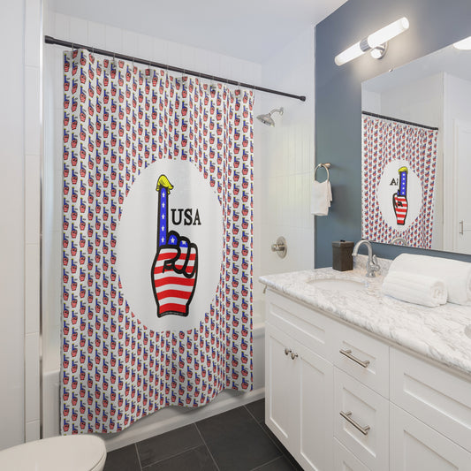 USA-1 Themed Shower Curtain, Fun Bathroom Decor