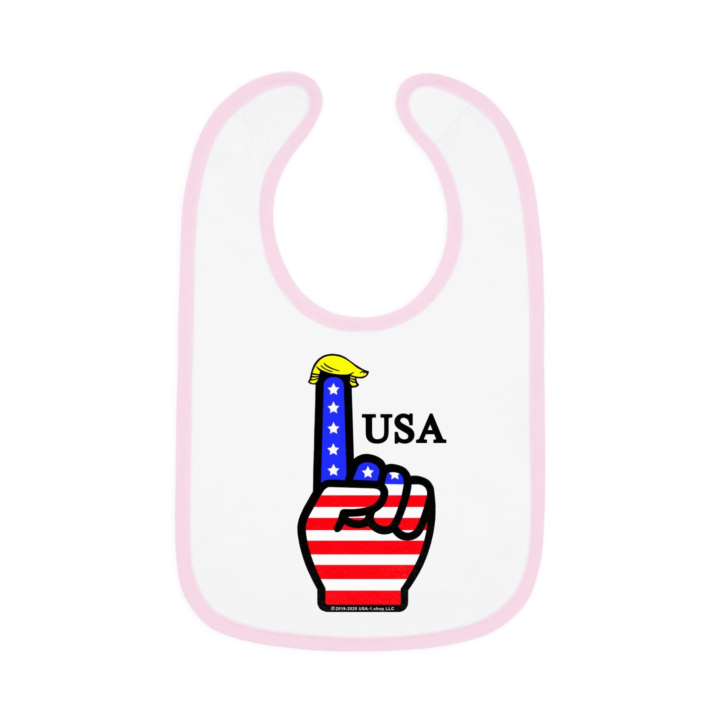 USA-1 Themed Baby Contrast Trim Jersey Bib