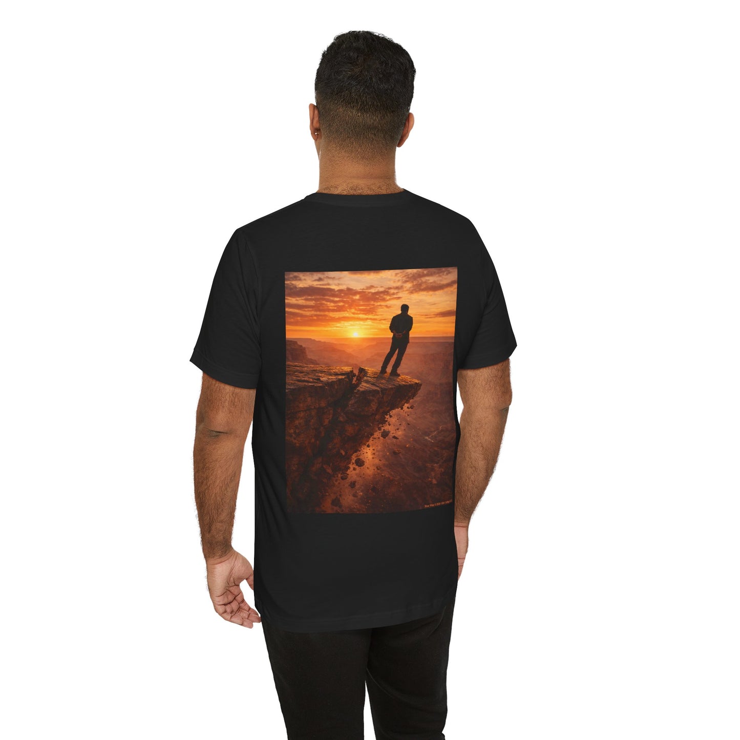 Nice View on Classic Black T - Back Side Print