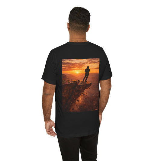 Nice View on Classic Black T - Back Side Print