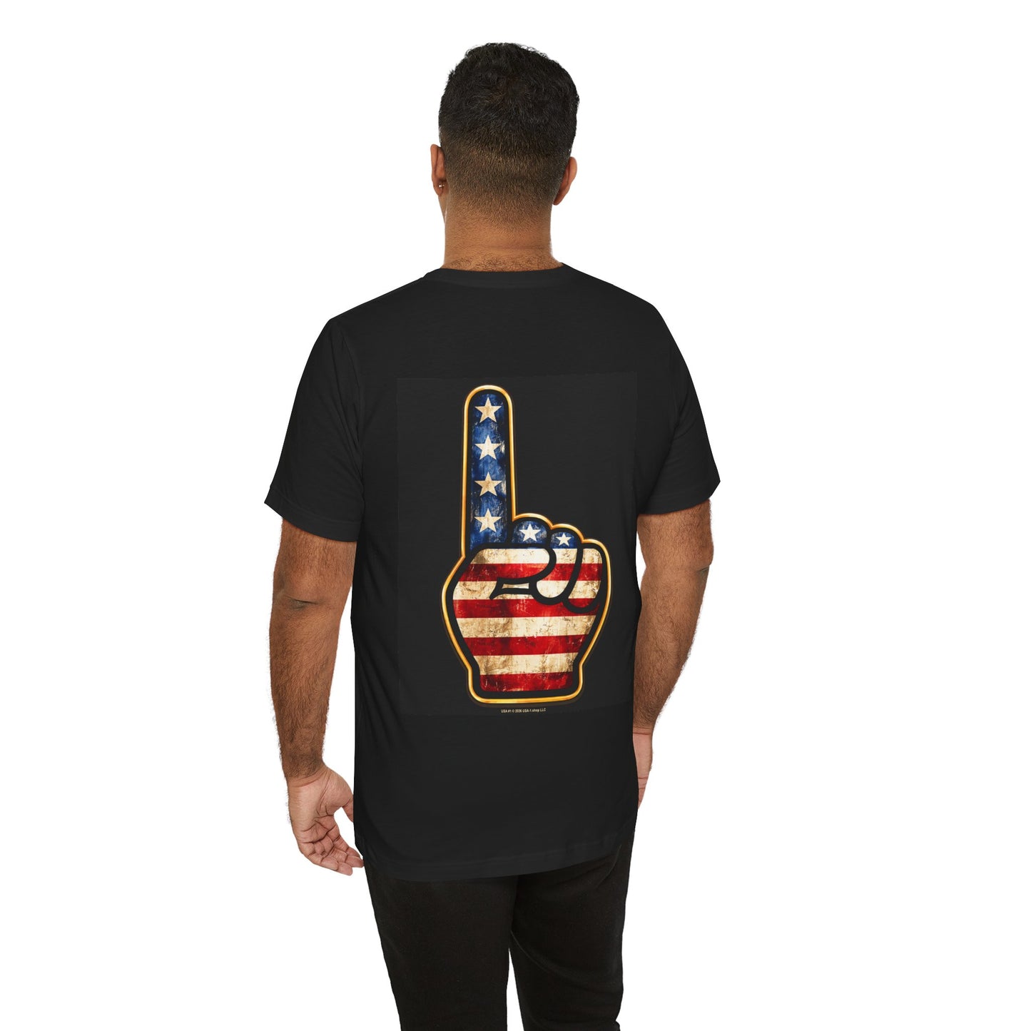 USA #1 on Classic Black T - Back Side Print