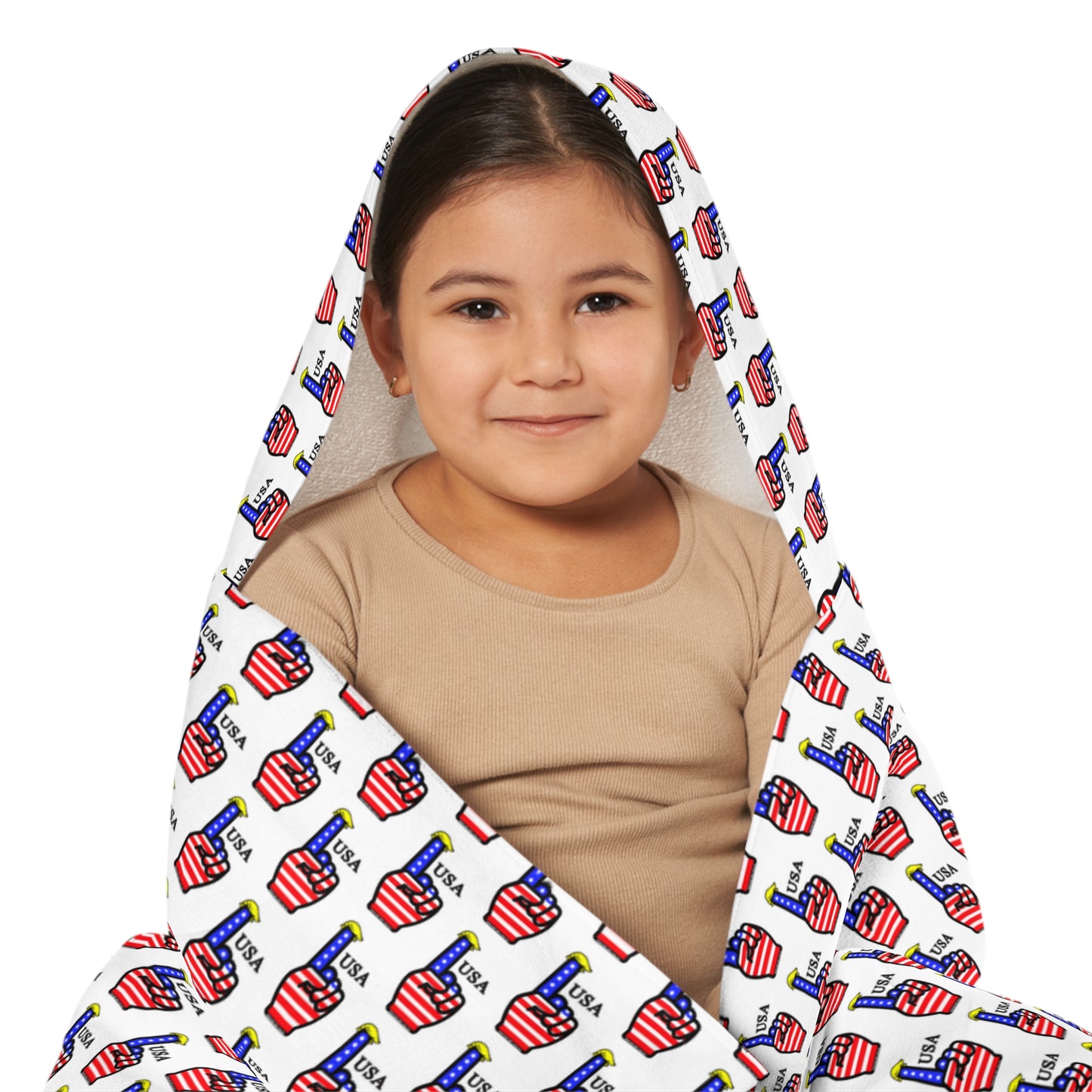 USA-1 Themed Pride Youth Hooded Towel - Perfect for Beach Days, Pool Parties, Gifts, and Celebrations