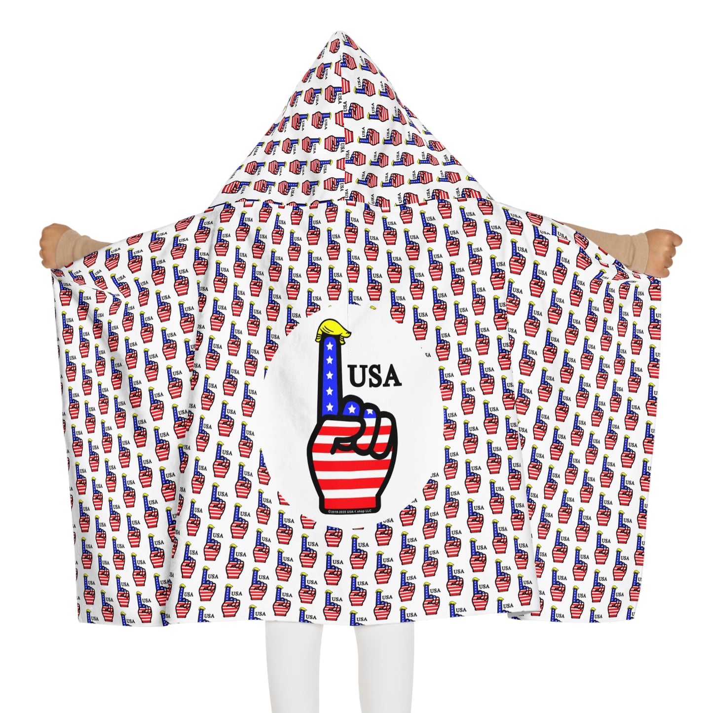 USA-1 Themed Pride Youth Hooded Towel - Perfect for Beach Days, Pool Parties, Gifts, and Celebrations