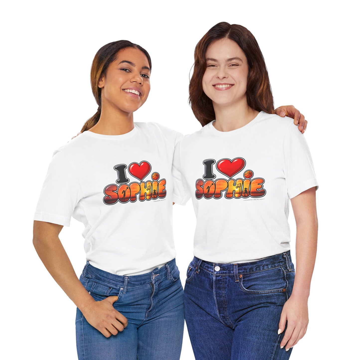 I  Love(heart) Sophie Sunset Graphic Tee — Front Side Print