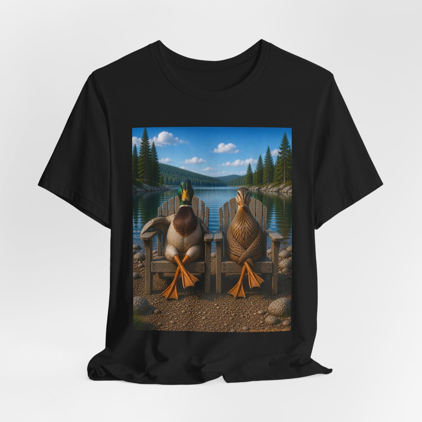 Sitting Ducks 02 on Classic Black T - Front Side Print