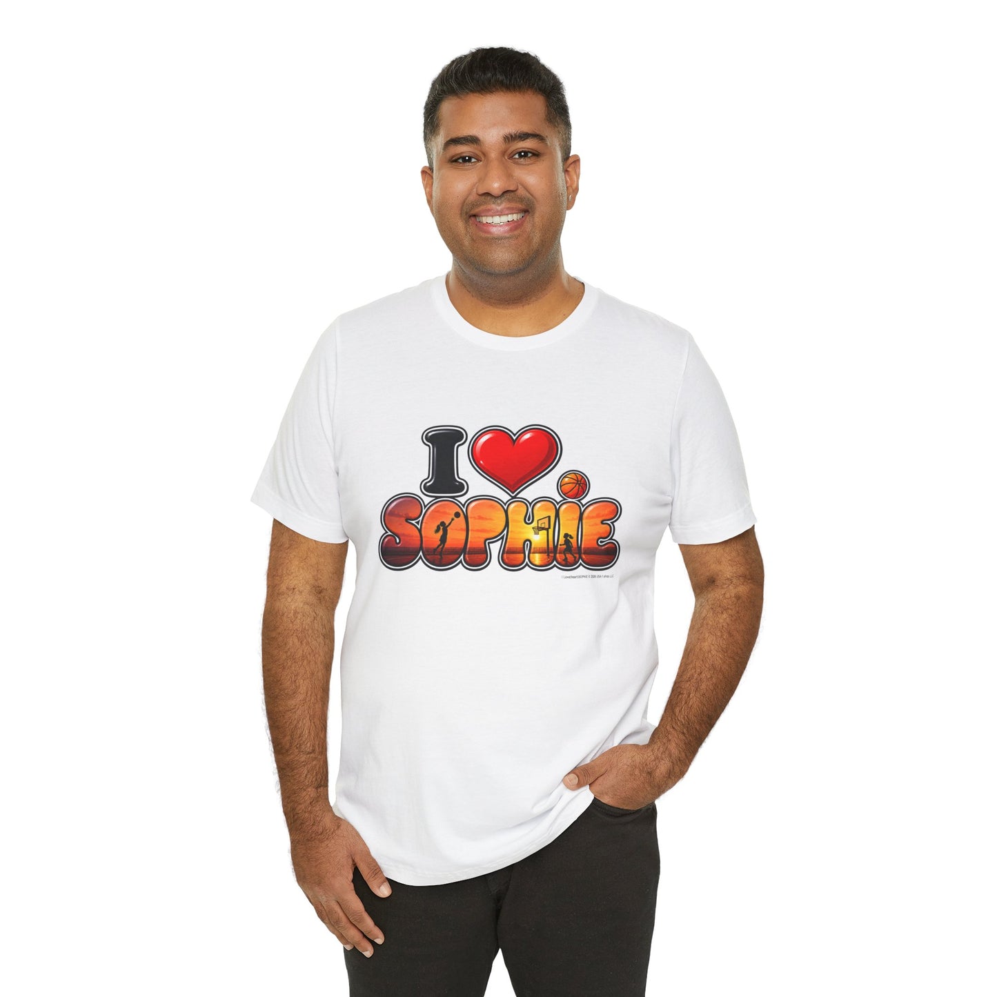 I  Love(heart) Sophie Sunset Graphic Tee — Front Side Print