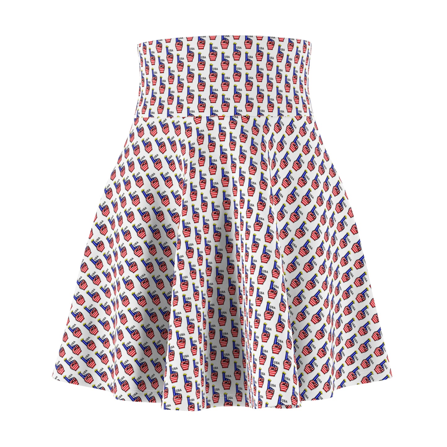USA-1 Themed Funky Pattern Women's Skater Skirt, Summer Fashion, Casual Wear, Boho Style, AOP Skirt, Festival Outfit
