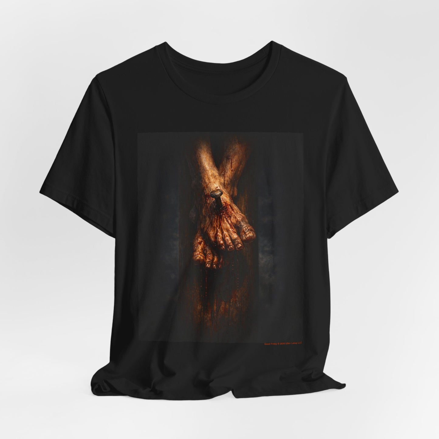 Good Friday on Classic Black T - Front Side Print