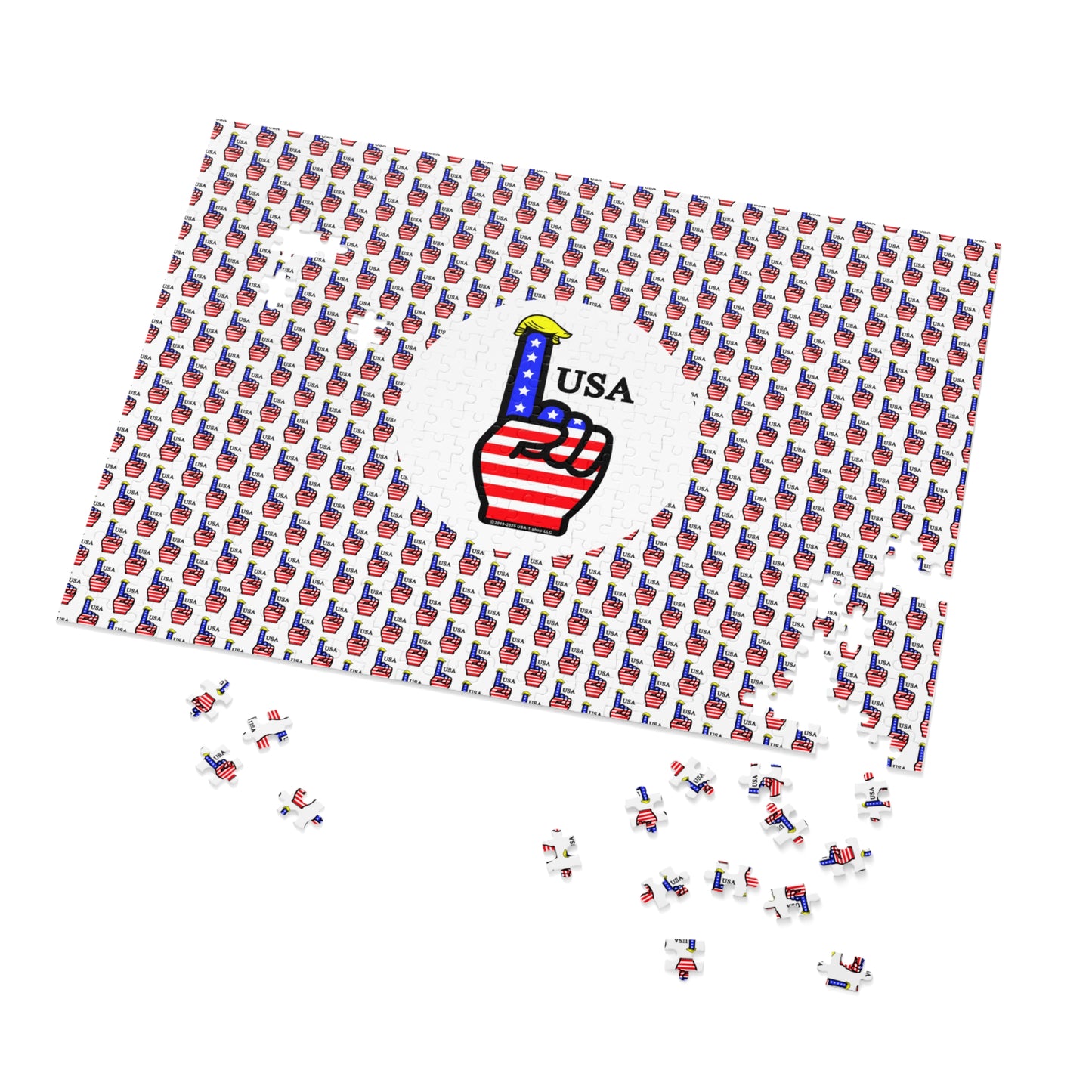 USA-1 Themed Jigsaw Puzzle with Tin – Patriotic Gift, Fun Family Activity, Home Decor, Holiday Entertainment, USA Puzzle