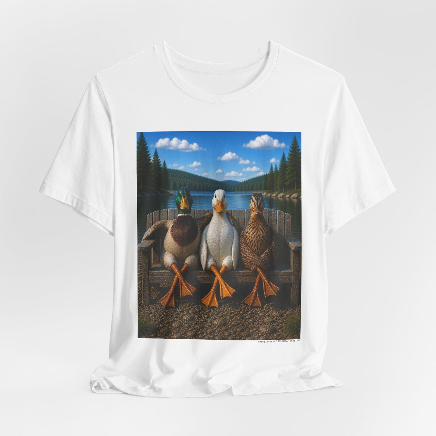 Sitting Ducks 01 on Classic White T - Front Side Print