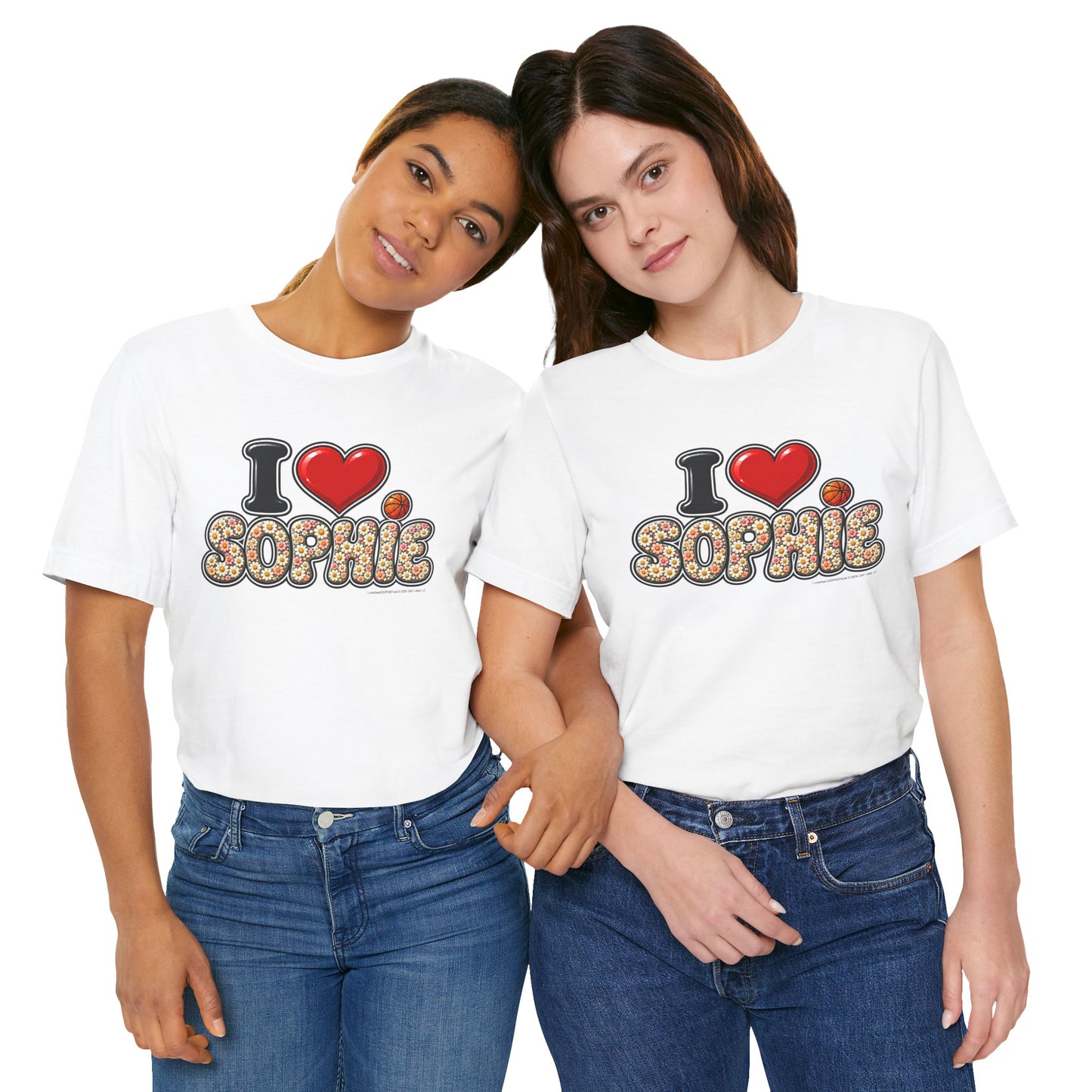 I  Love(heart) Sophie Floral Graphic Tee — Front Side Print