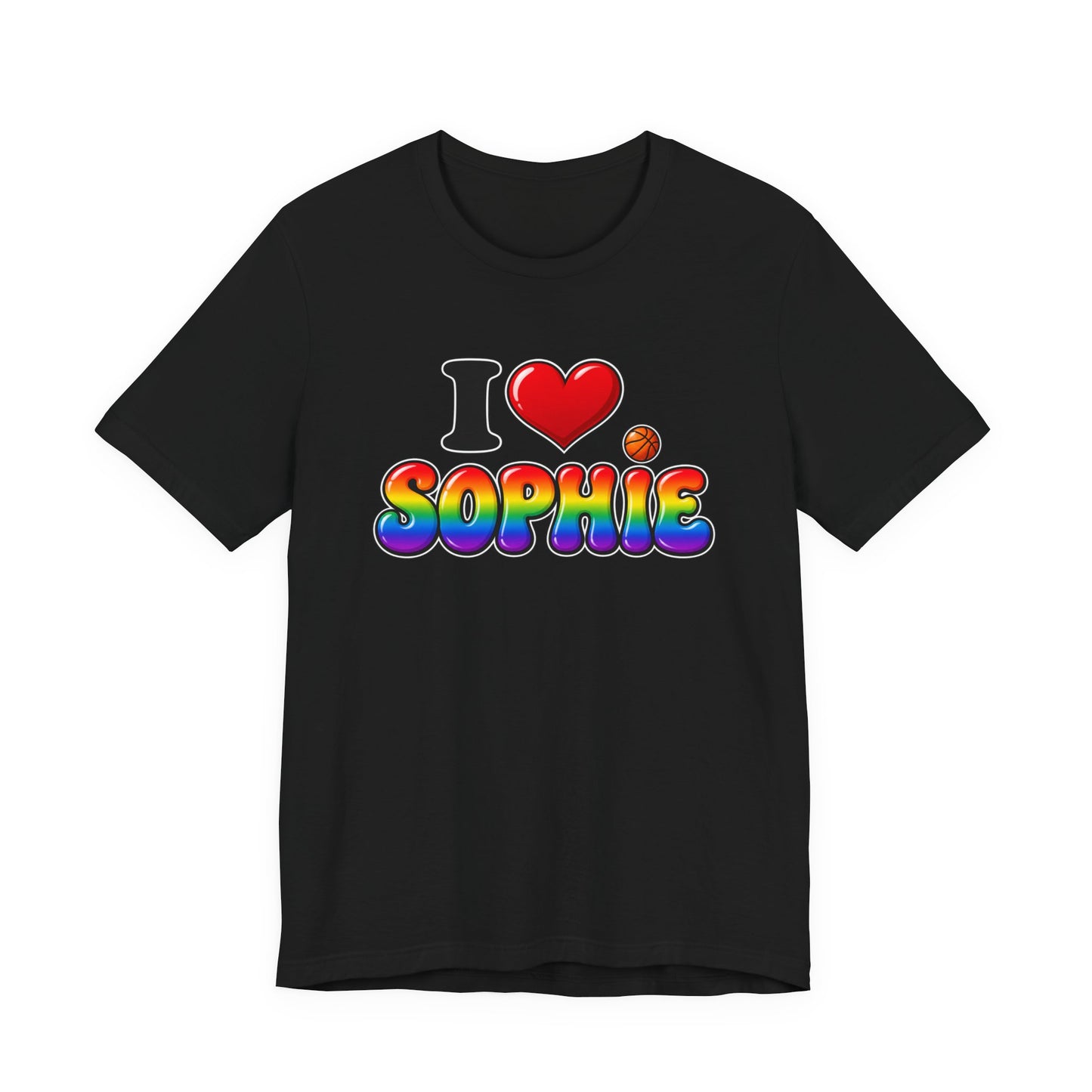 I Love Sophie Front print on Black