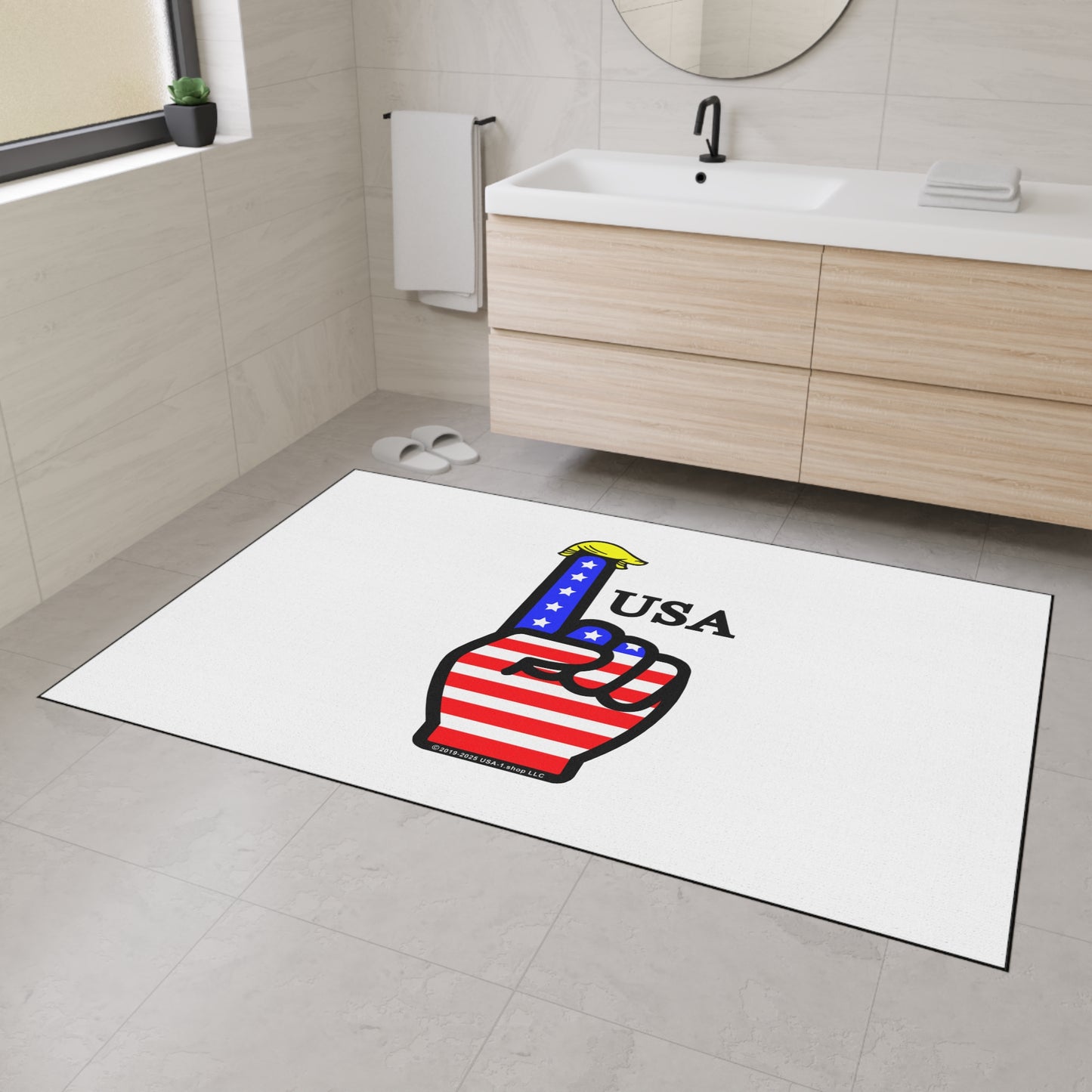 USA-1 Themed Style 1 Heavy Duty Floor Mat, Durable Entrance Rug, American Flag Decor, Sports Theme Mat, Indoor/Outdoor Welcome Mat