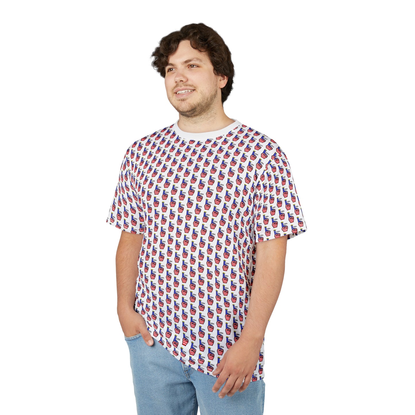 USA-1 Themed Patterned Tee for Him, Fun Graphic Shirt for Everyday Wear, Perfect Gift for Friends, Summer Festivals, Casual Outfits, Unique [...]