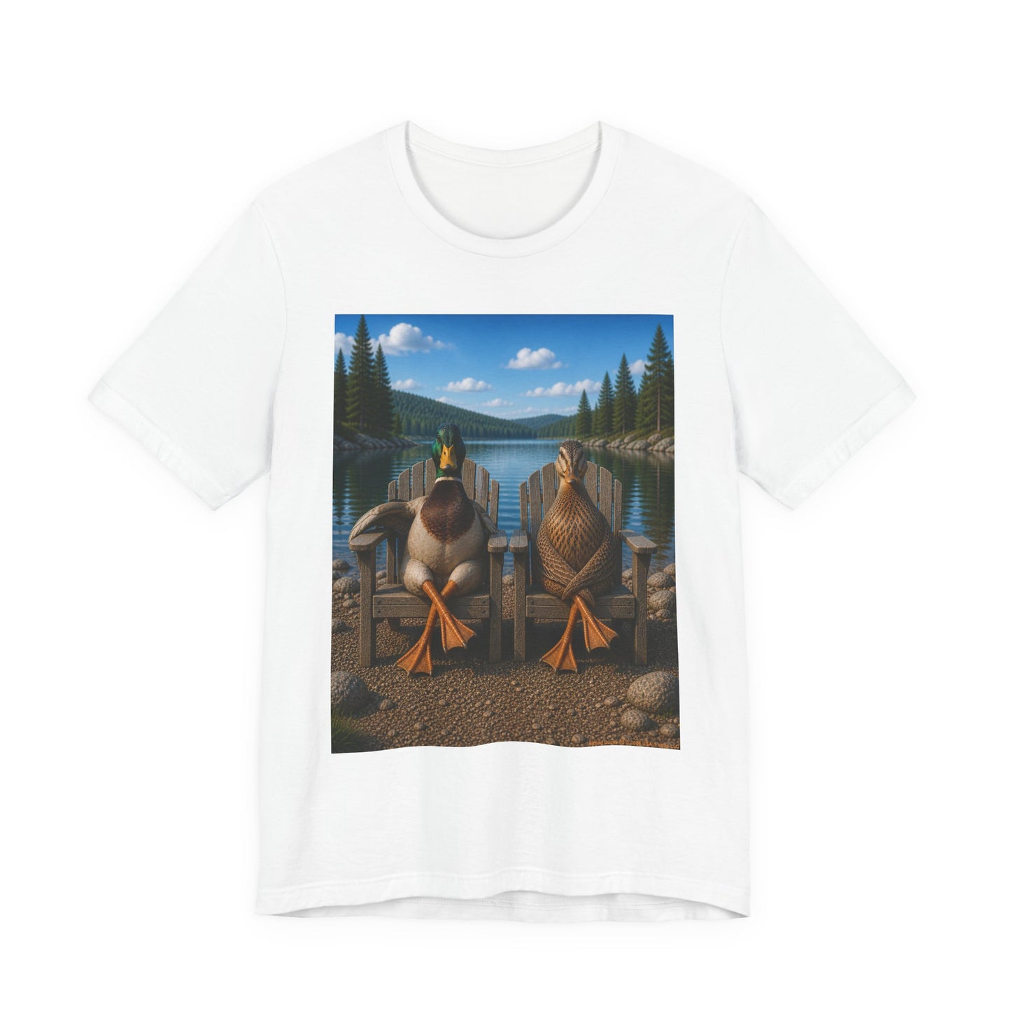 Sitting Ducks 02 on Classic White T - Front Side Print
