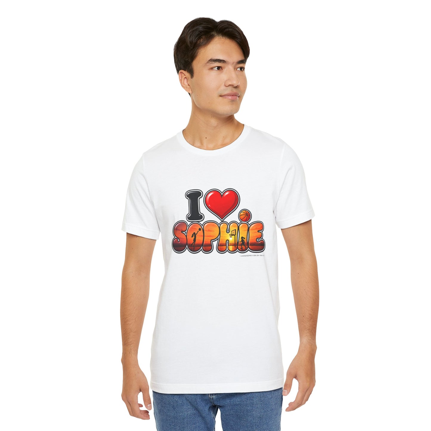 I  Love(heart) Sophie Sunset Graphic Tee — Front Side Print